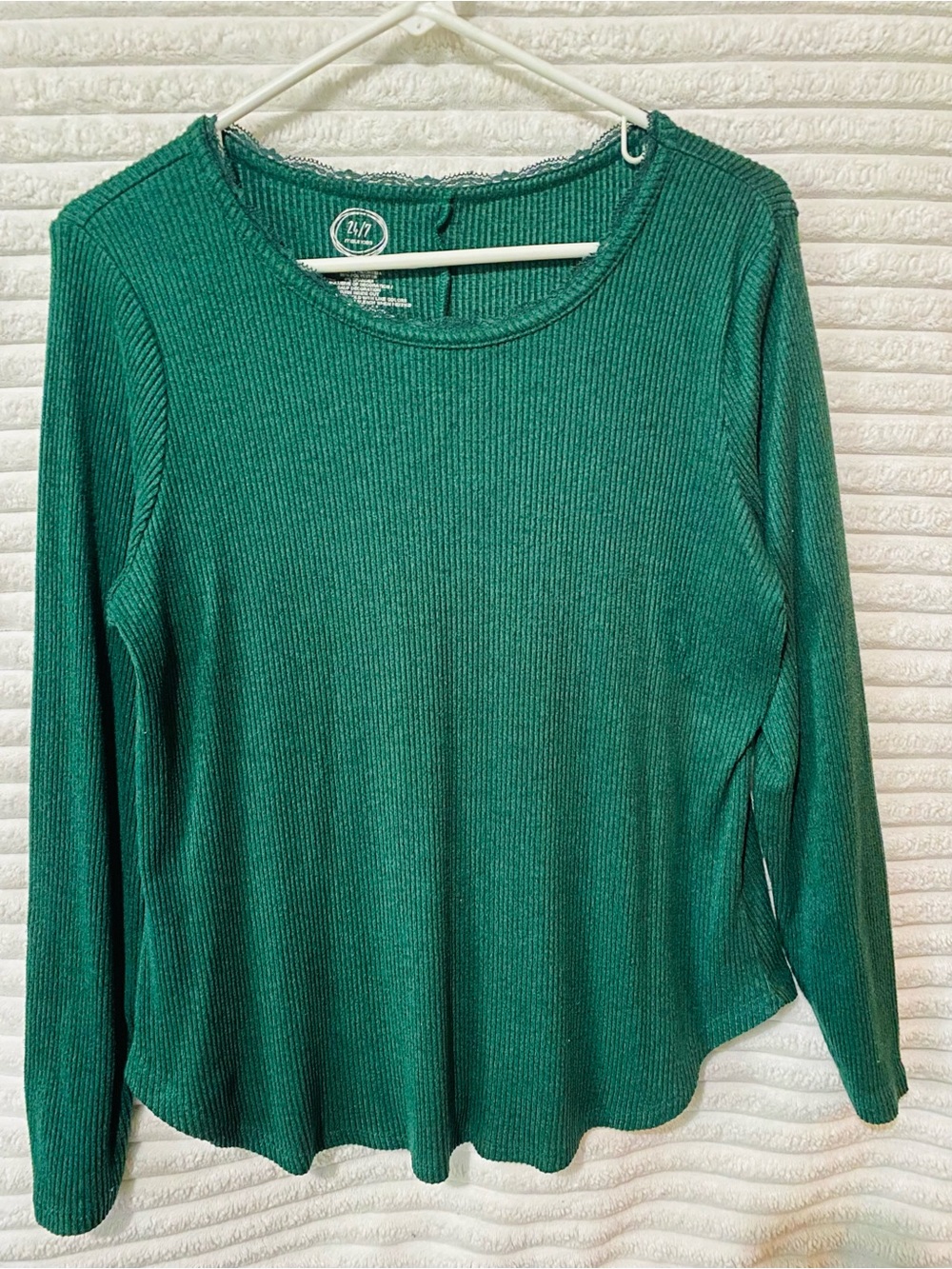 Maurices Green Ribbed Long Sleeve Top